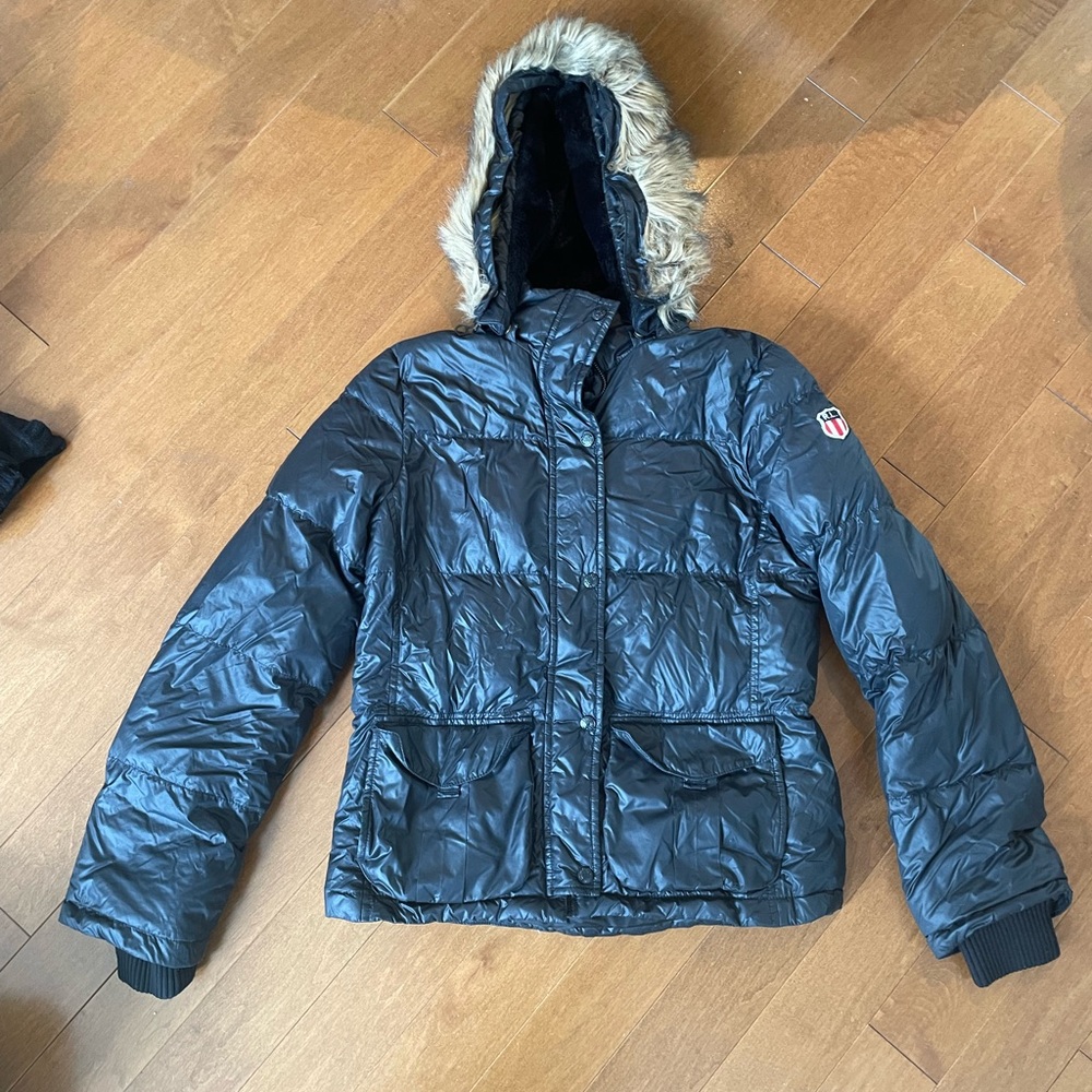 Polo Black Puffy Jacket - Size Small